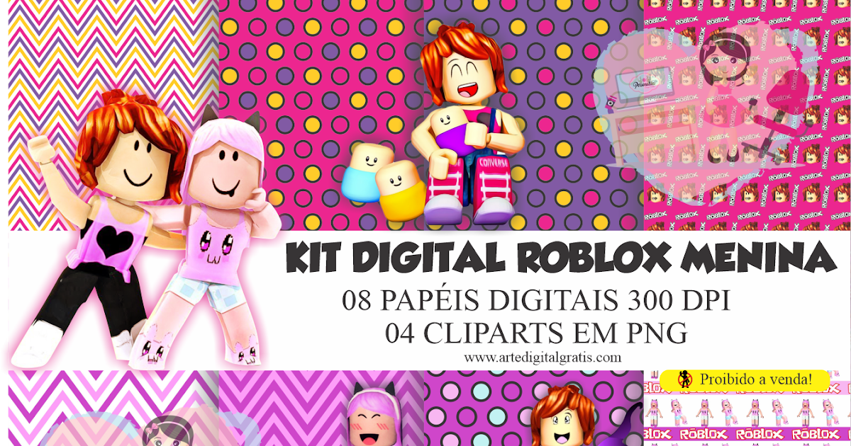KIT DIGITAL ROBLOX MENINA GRÁTIS - Arte Digital Grátis